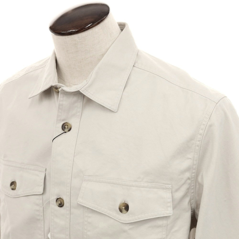 【中古】【未使用】バナナリパブリック Banana Republic コットン カジュアルシャツ グレージュ【 L 】【 状態ランクS 】【 メンズ 】