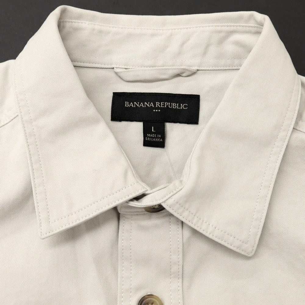 【中古】【未使用】バナナリパブリック Banana Republic コットン カジュアルシャツ グレージュ【 L 】【 状態ランクS 】【 メンズ 】