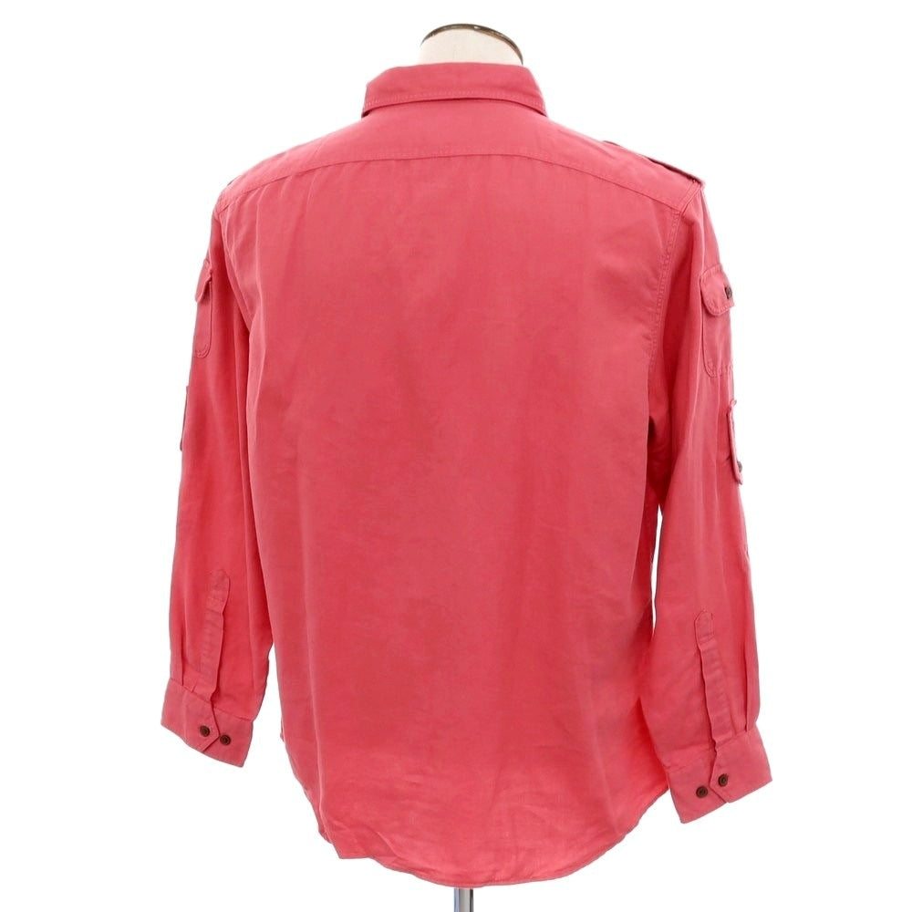 【SALE30%OFF/返品不可】【中古】【未使用】バナナリパブリック Banana Republic リネンコットン カジュアルシャツ ダークピンク【 L 】【 状態ランクS 】【 メンズ 】