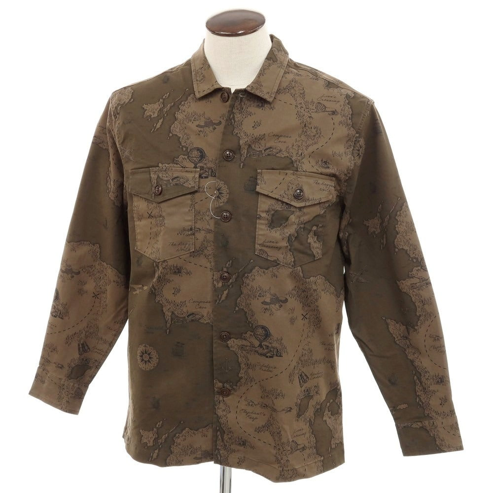 【中古】【未使用】バナナリパブリック Banana Republic ストレッチ コットン カジュアルシャツ オリーブxカーキ【 L 】【 状態ランクS 】【 メンズ 】