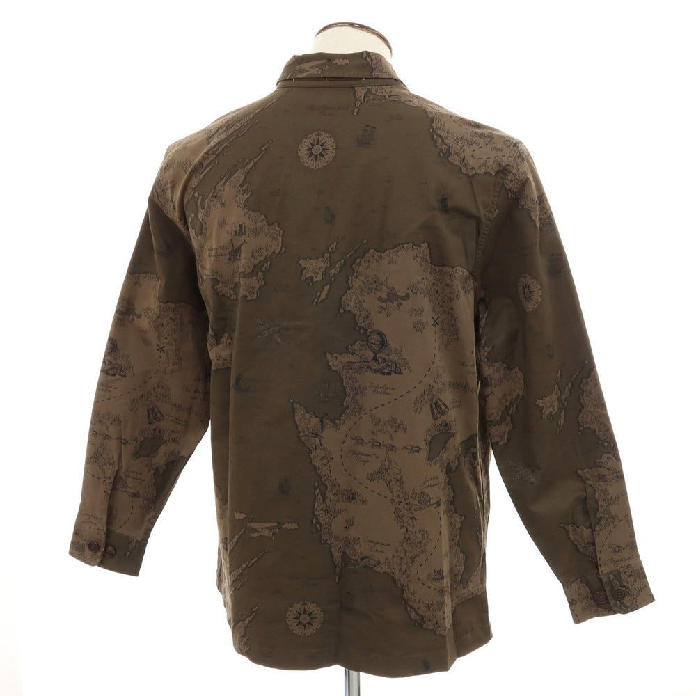 【中古】【未使用】バナナリパブリック Banana Republic ストレッチ コットン カジュアルシャツ オリーブxカーキ【 L 】【 状態ランクS 】【 メンズ 】