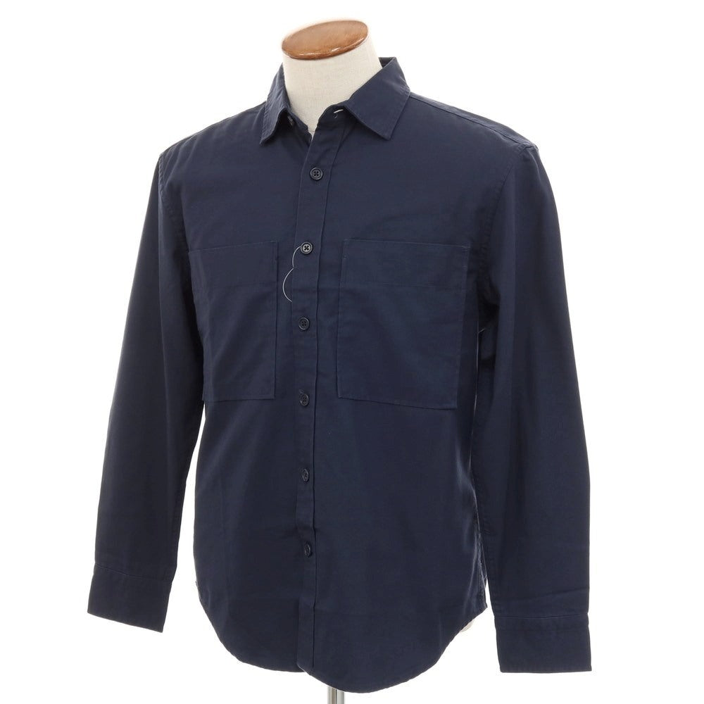 【中古】【未使用】バナナリパブリック Banana Republic コットンリヨセル カジュアルシャツ ネイビー【 M 】【 状態ランクS 】【 メンズ 】