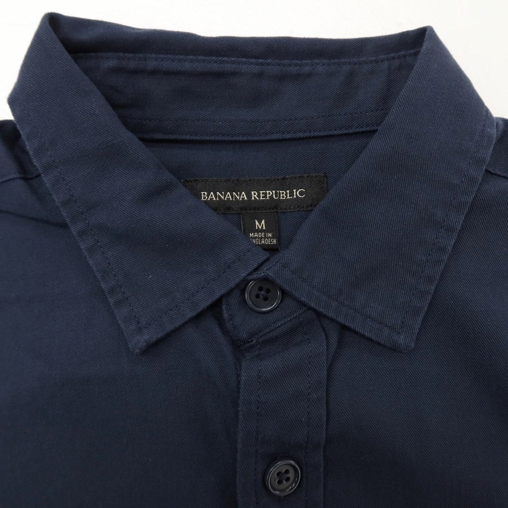 【中古】【未使用】バナナリパブリック Banana Republic コットンリヨセル カジュアルシャツ ネイビー【 M 】【 状態ランクS 】【 メンズ 】