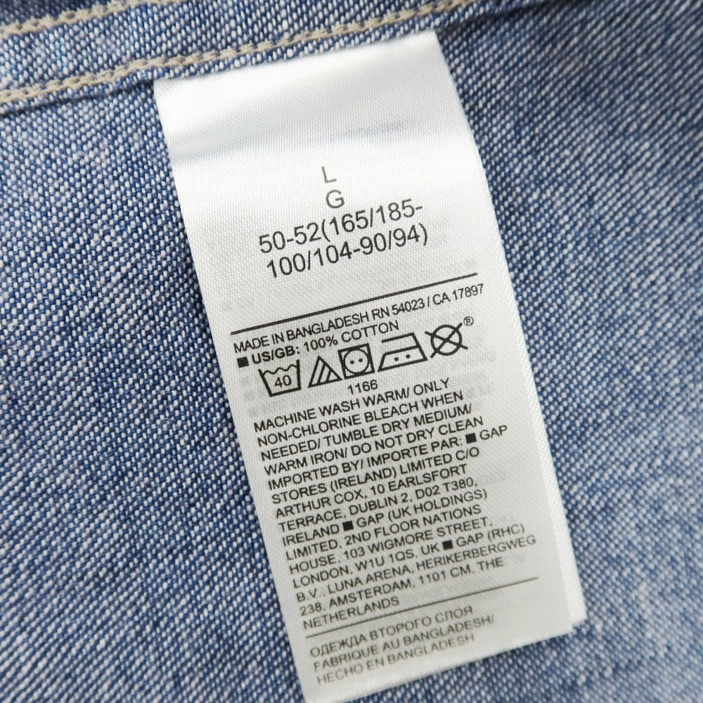 【中古】【未使用】バナナリパブリック Banana Republic コットン デニム ボタンダウン カジュアルシャツ ネイビー【 L 】【 状態ランクS 】【 メンズ 】