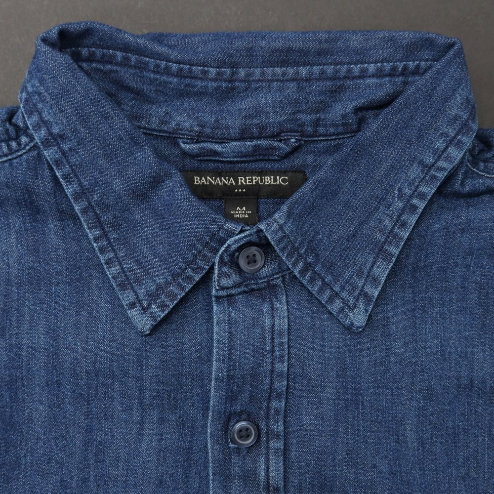 【中古】【未使用】バナナリパブリック Banana Republic コットン カジュアルシャツ ネイビー【 M 】【 状態ランクS 】【 メンズ 】