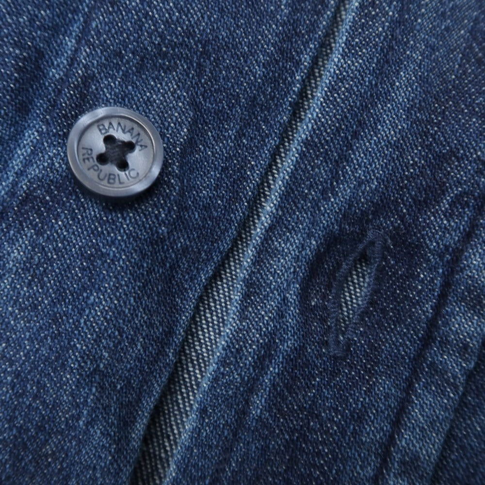 【中古】【未使用】バナナリパブリック Banana Republic コットン カジュアルシャツ ネイビー【 M 】【 状態ランクS 】【 メンズ 】