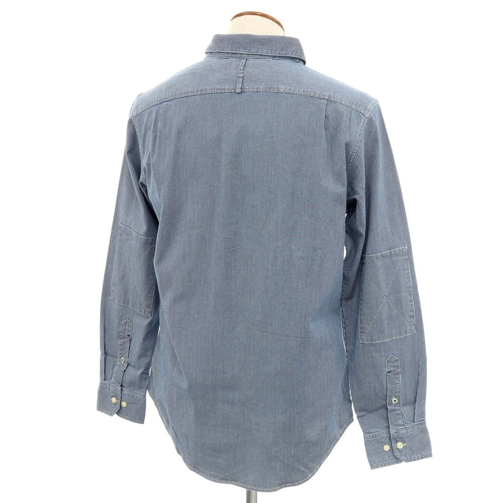 【中古】【未使用】バナナリパブリック Banana Republic ストレッチ コットン ストライプ カジュアルシャツ ネイビー【 M 】【 状態ランクS 】【 メンズ 】