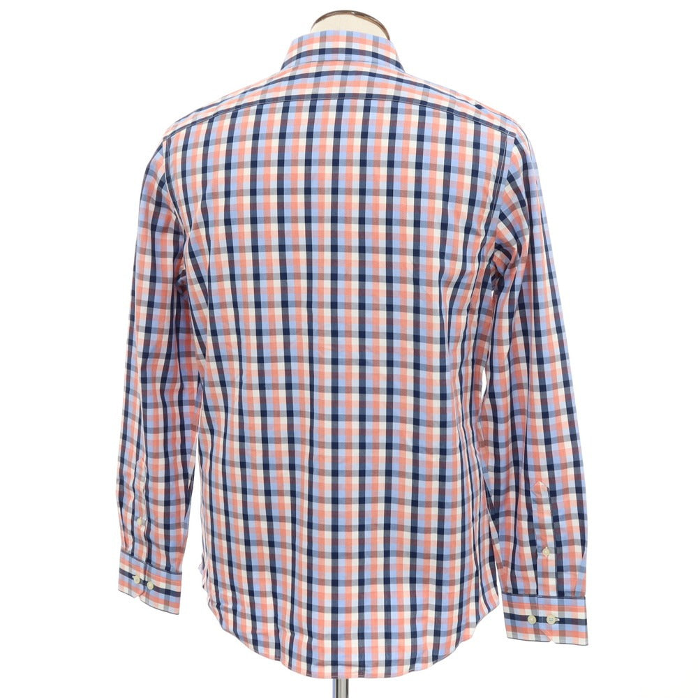 【中古】【未使用】バナナリパブリック Banana Republic コットン チェック カジュアルシャツ サーモンxネイビー【 L 】【 状態ランクS 】【 メンズ 】
