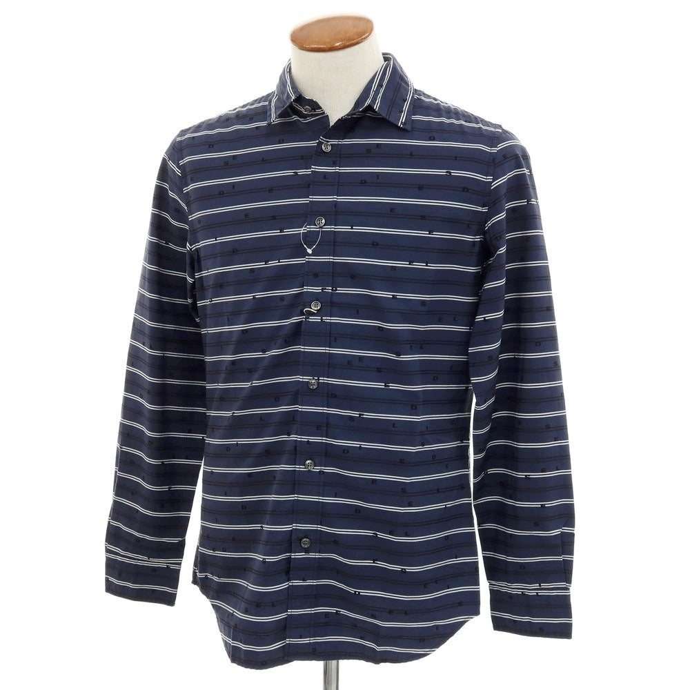 【中古】【未使用】ディーゼル DIESEL コットン レギュラーカラー カジュアルシャツ ネイビー【 M 】【 状態ランクS 】【 メンズ 】
