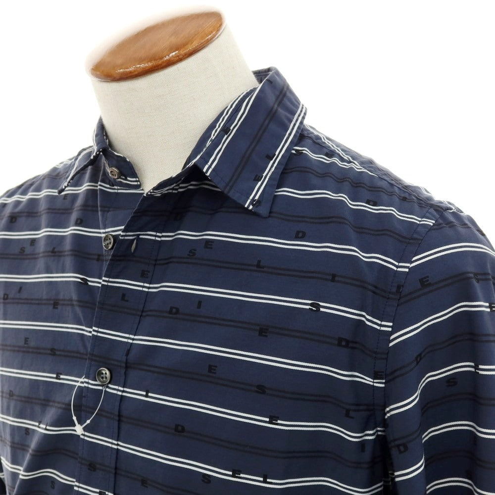 【中古】【未使用】ディーゼル DIESEL コットン レギュラーカラー カジュアルシャツ ネイビー【 M 】【 状態ランクS 】【 メンズ 】