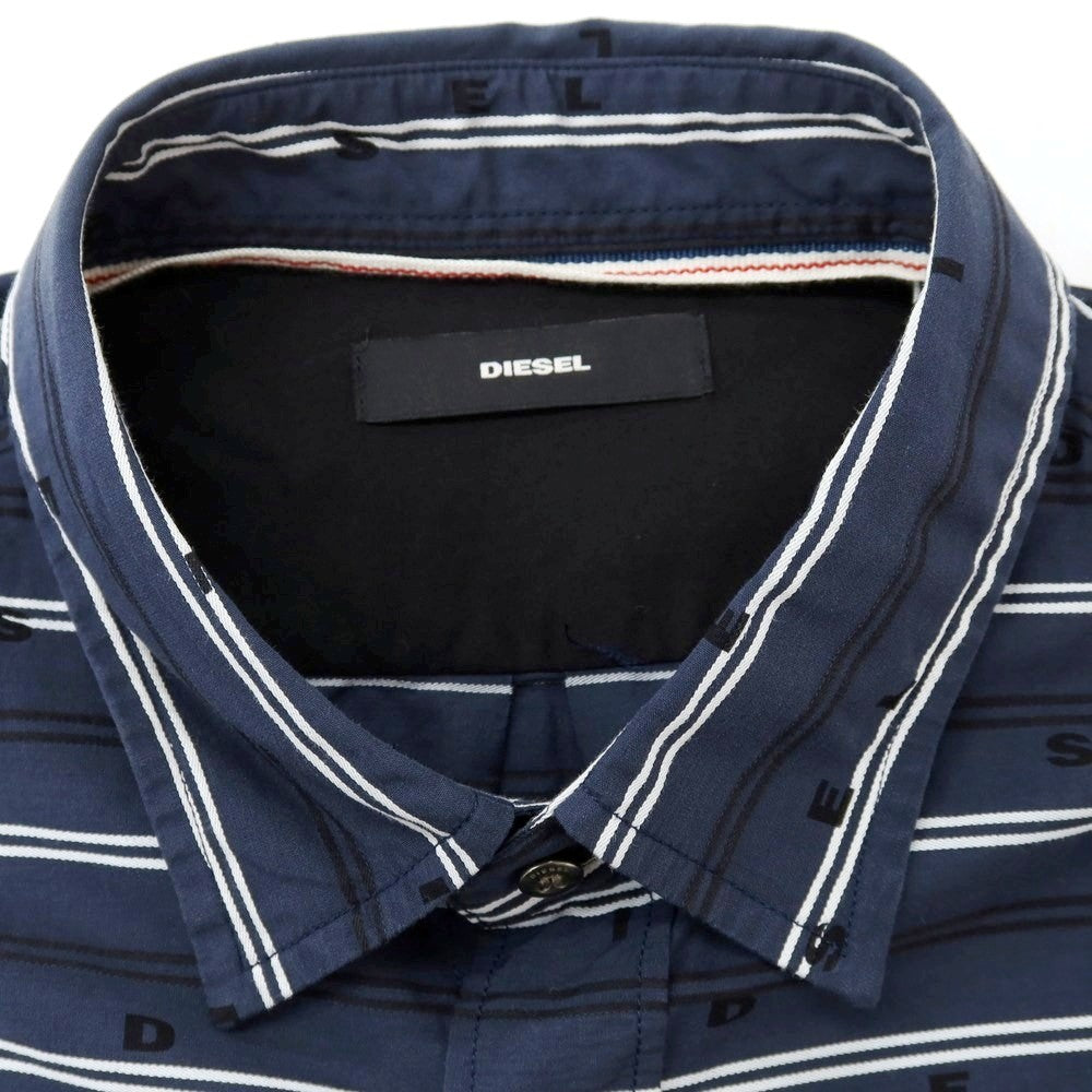 【中古】【未使用】ディーゼル DIESEL コットン レギュラーカラー カジュアルシャツ ネイビー【 M 】【 状態ランクS 】【 メンズ 】