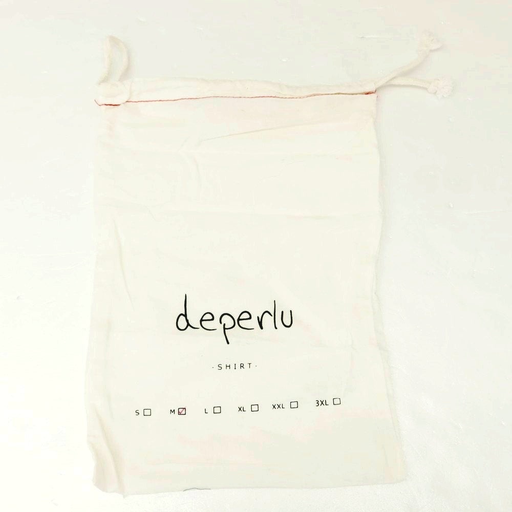 【中古】【未使用】デペール deperlu コットン チェック カジュアルシャツ グリーンxライトネイビー【 M 】【 状態ランクS 】【 メンズ 】