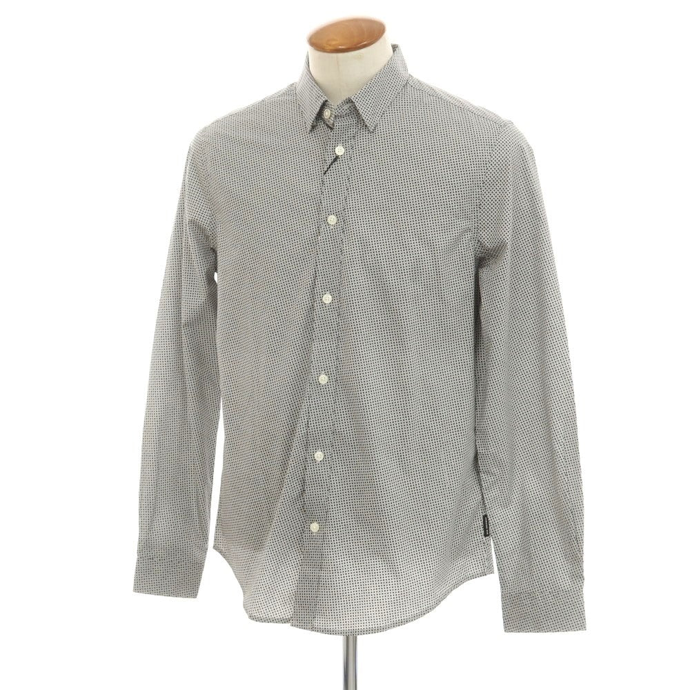 【中古】【未使用】ベンシャーマン Ben Sherman コットン 隠しボタンダウン カジュアルシャツ ブラックxホワイト【 M 】【 状態ランクS 】【 メンズ 】