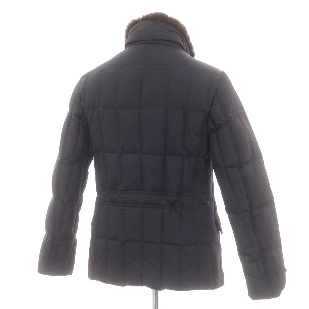 【中古】ムーレー MOORER ポリエステル SIRO-KM ファー ダウンジャケット ネイビー【 46 】【 状態ランクB 】【 メンズ 】