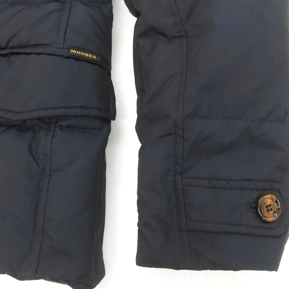 【中古】ムーレー MOORER ポリエステル SIRO-KM ファー ダウンジャケット ネイビー【 46 】【 状態ランクB 】【 メンズ 】