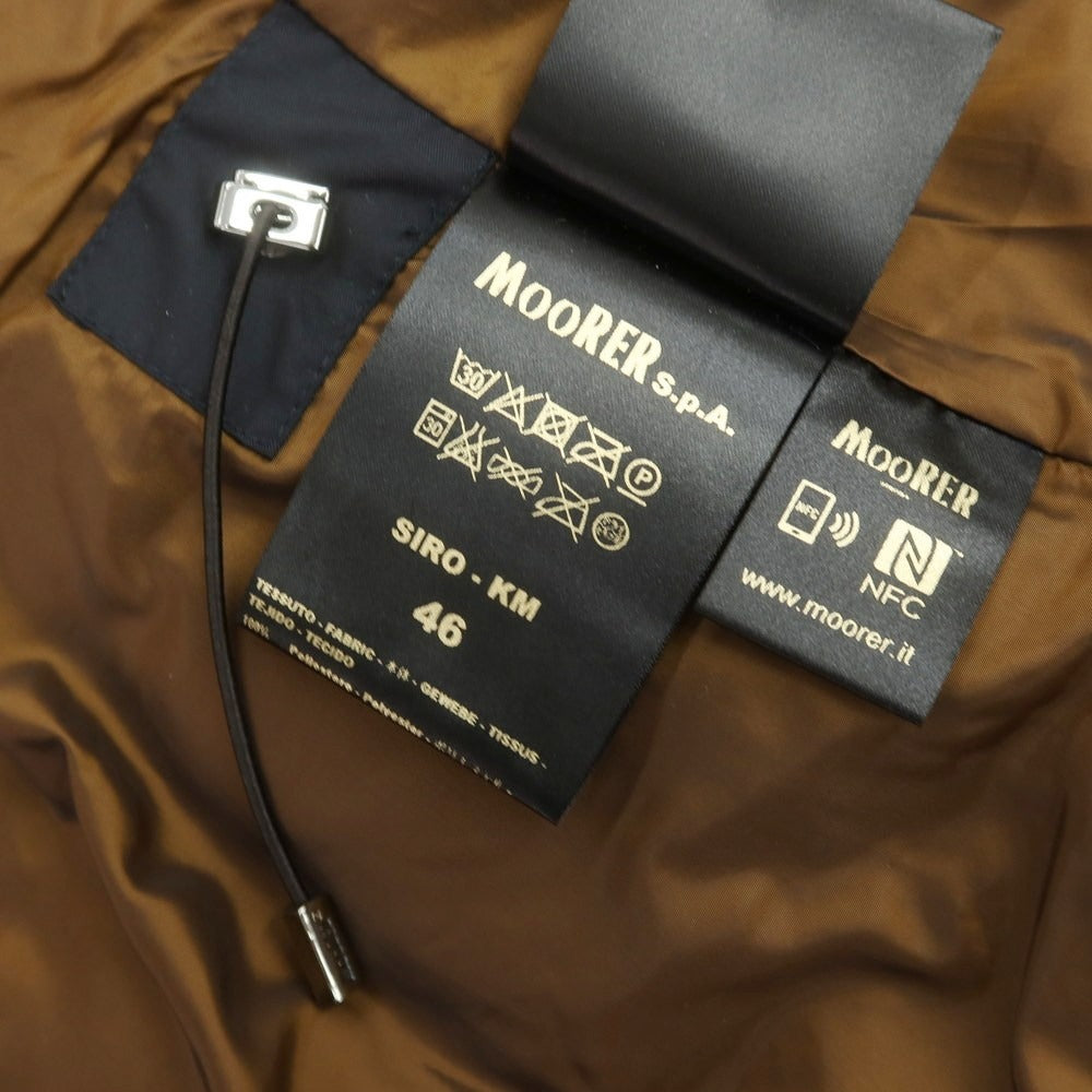 【中古】ムーレー MOORER ポリエステル SIRO-KM ファー ダウンジャケット ネイビー【 46 】【 状態ランクB 】【 メンズ 】