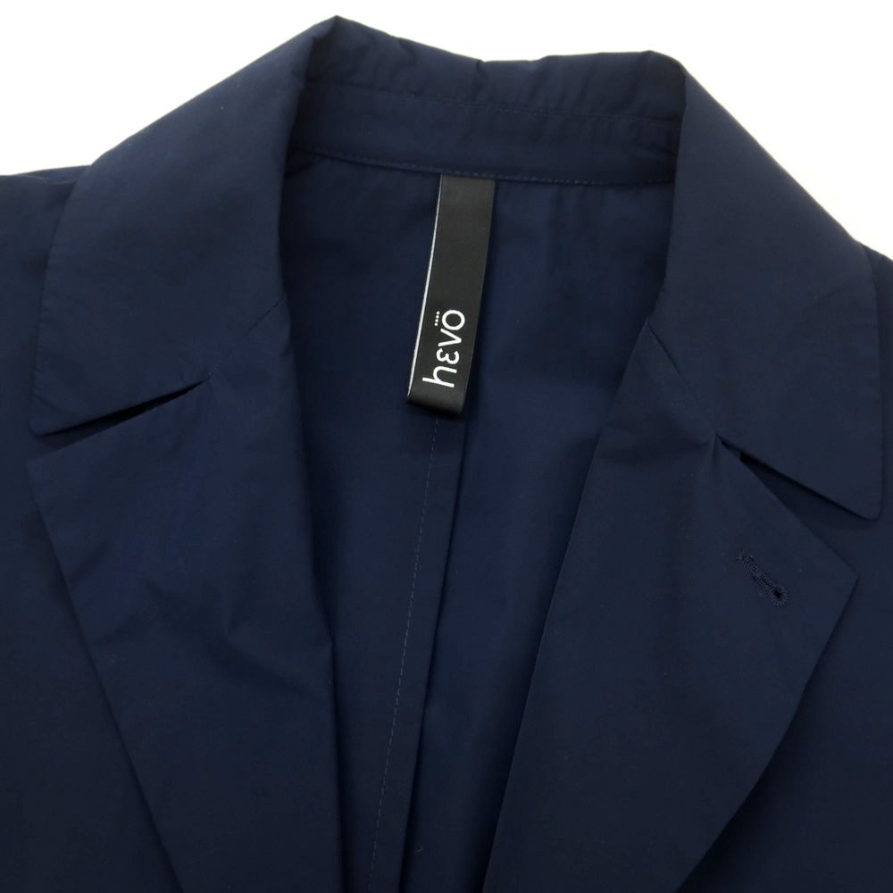 【中古】イーヴォ Hevo ポリエステルコットン ベルテッド チェスターフィールドコート ネイビー【 46 】【 状態ランクB 】【 メンズ 】