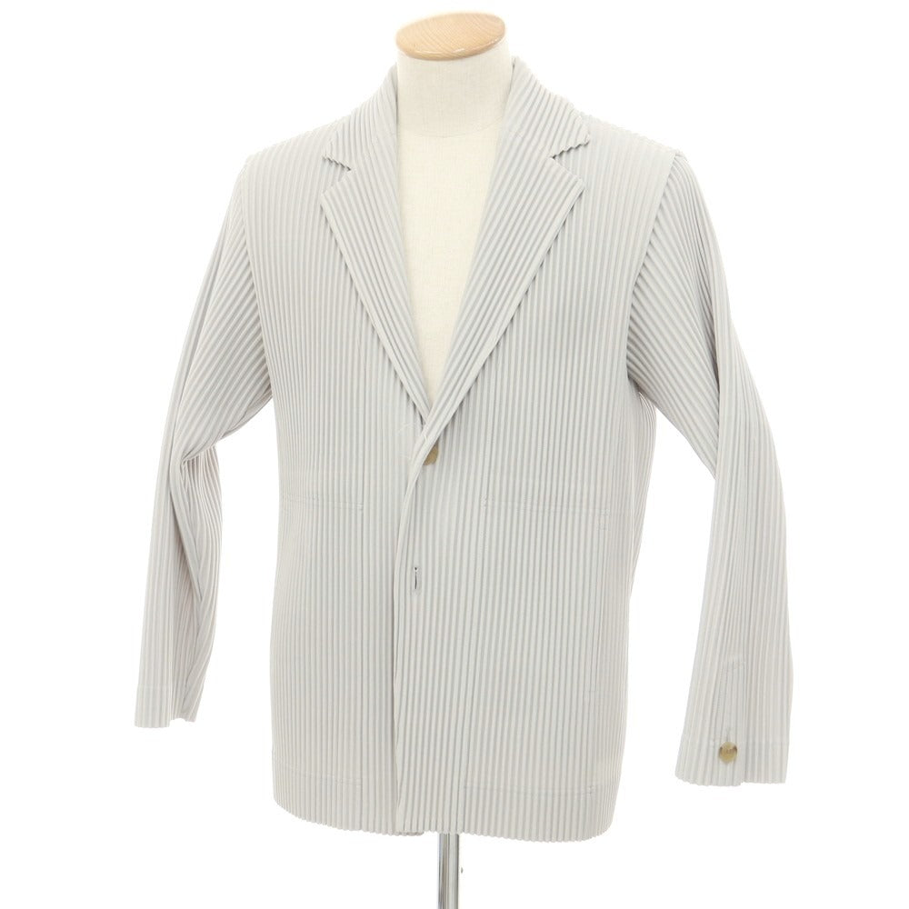 【中古】オム プリッセ イッセイミヤケ HOMME PLISSE ISSEY MIYAKE プリーツ加工 ジャケット ライトグレー【 1 】【 状態ランクA 】【 メンズ 】