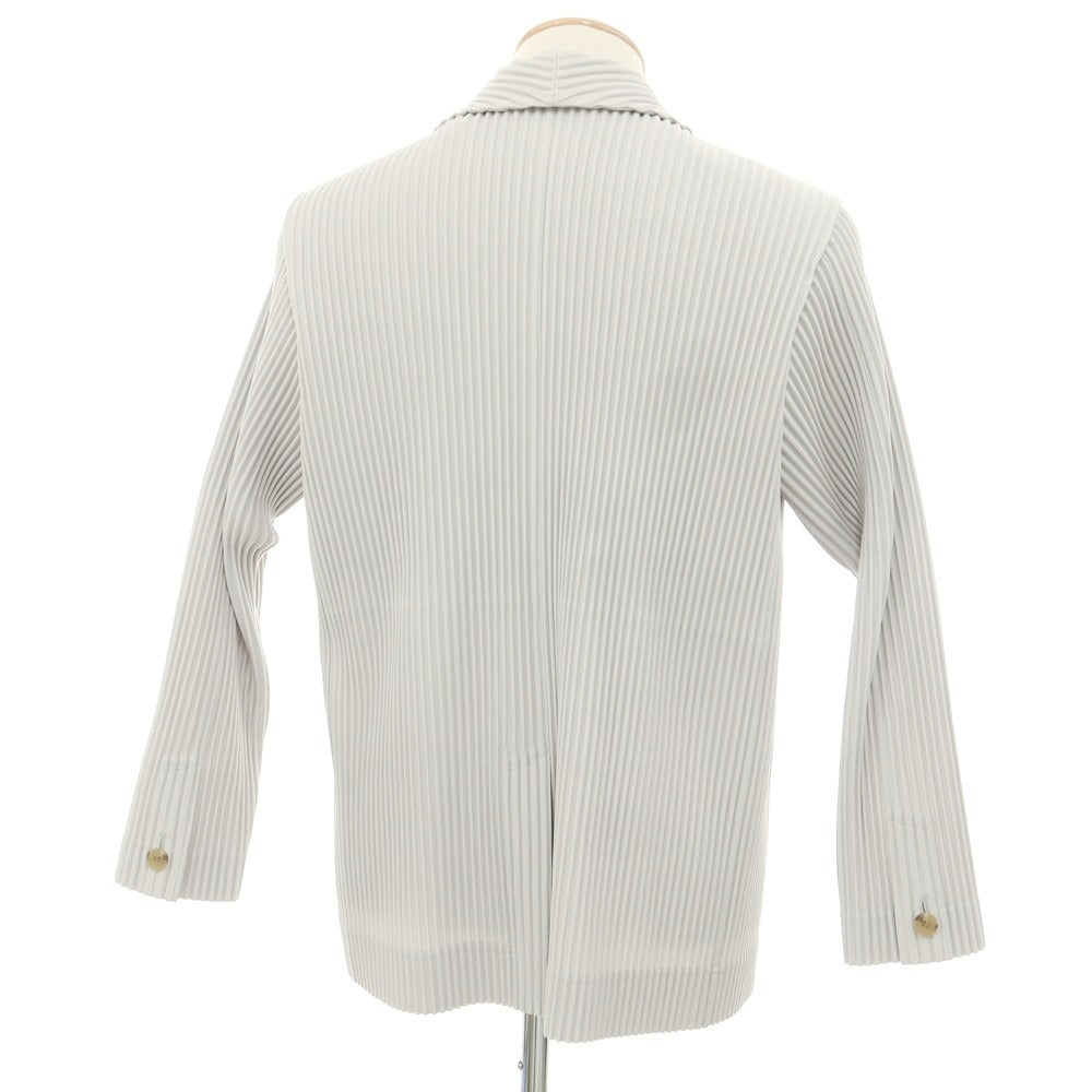 【中古】オム プリッセ イッセイミヤケ HOMME PLISSE ISSEY MIYAKE プリーツ加工 ジャケット ライトグレー【 1 】【 状態ランクA 】【 メンズ 】