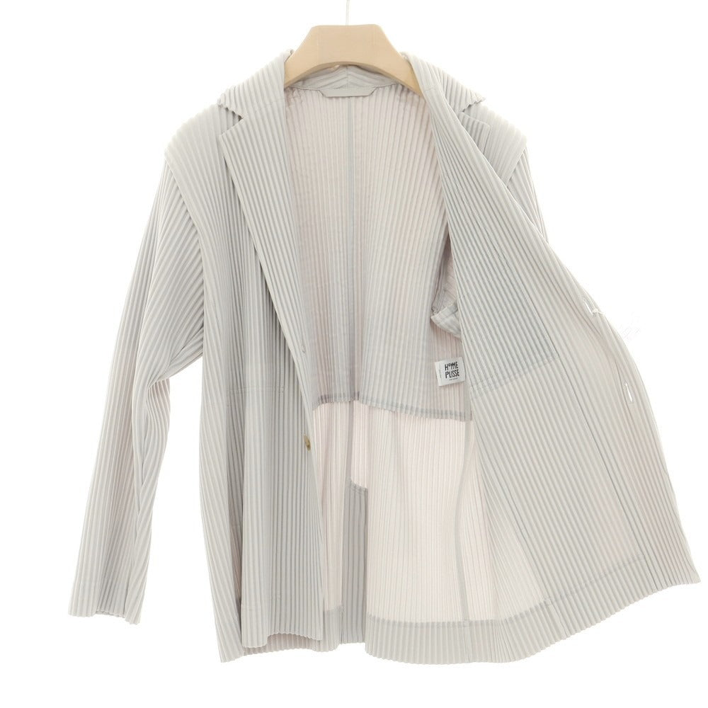 【中古】オム プリッセ イッセイミヤケ HOMME PLISSE ISSEY MIYAKE プリーツ加工 ジャケット ライトグレー【 1 】【 状態ランクA 】【 メンズ 】