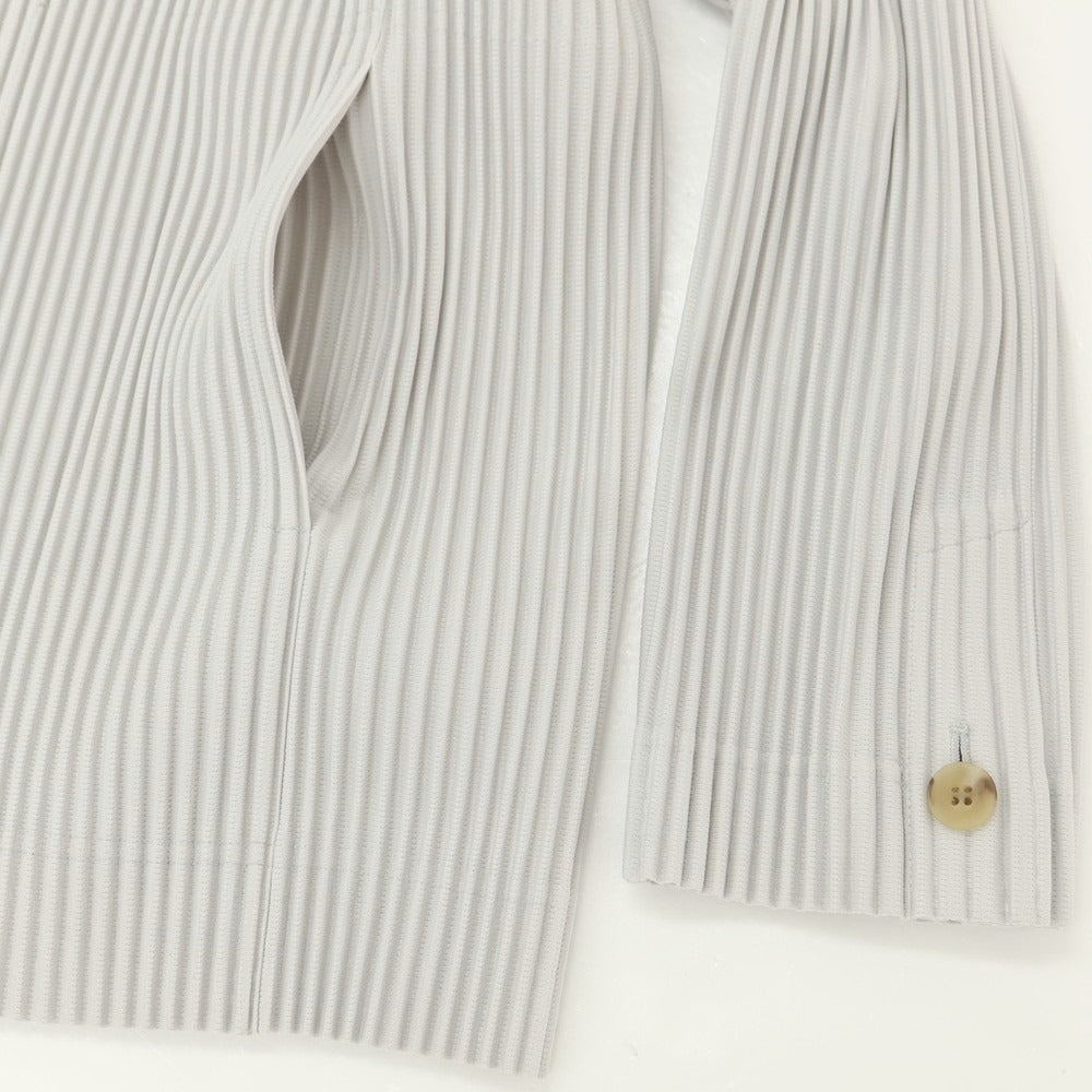 【中古】オム プリッセ イッセイミヤケ HOMME PLISSE ISSEY MIYAKE プリーツ加工 ジャケット ライトグレー【 1 】【 状態ランクA 】【 メンズ 】