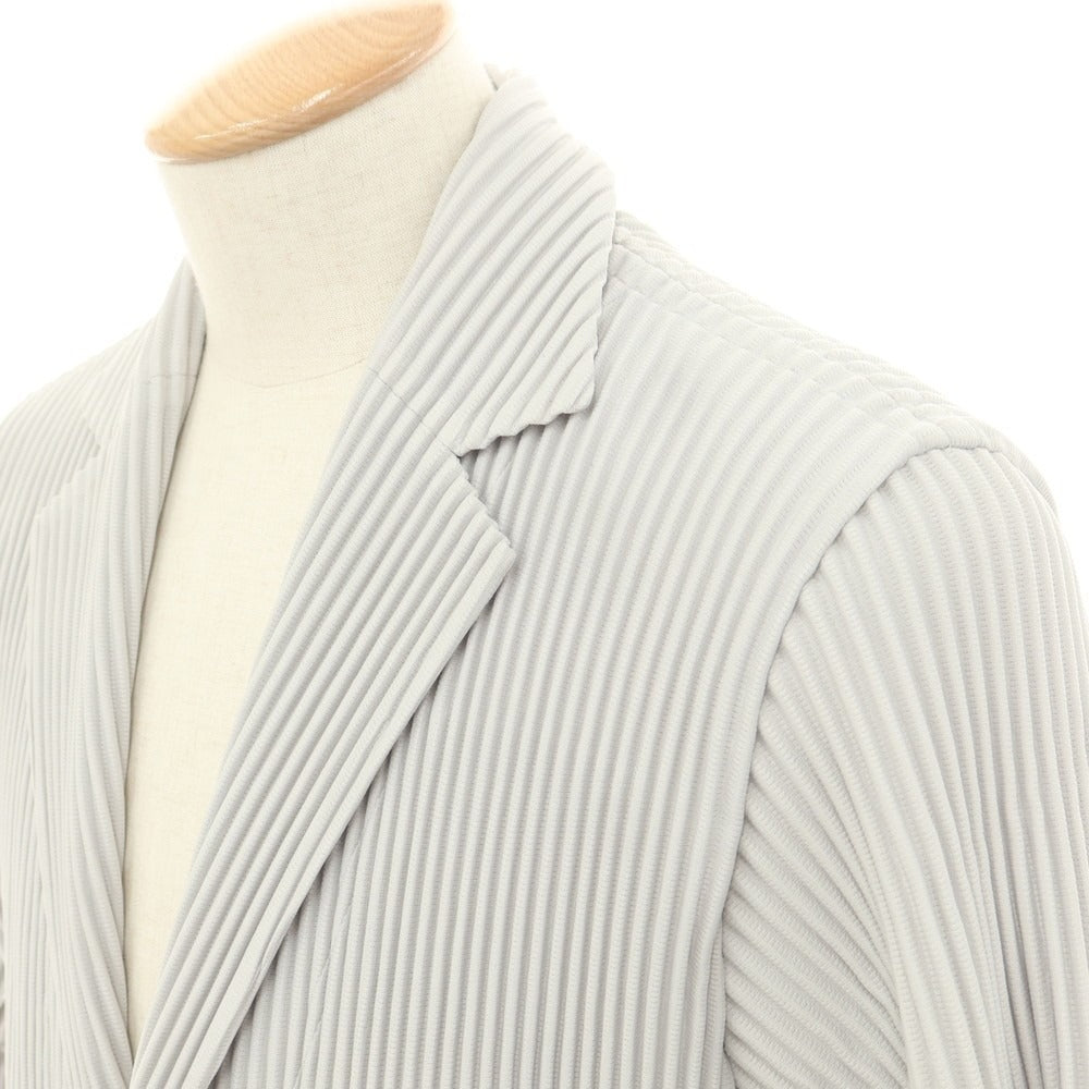 【中古】オム プリッセ イッセイミヤケ HOMME PLISSE ISSEY MIYAKE プリーツ加工 カジュアルジャケット ライトグレー【 1 】【 状態ランクA 】【 メンズ 】