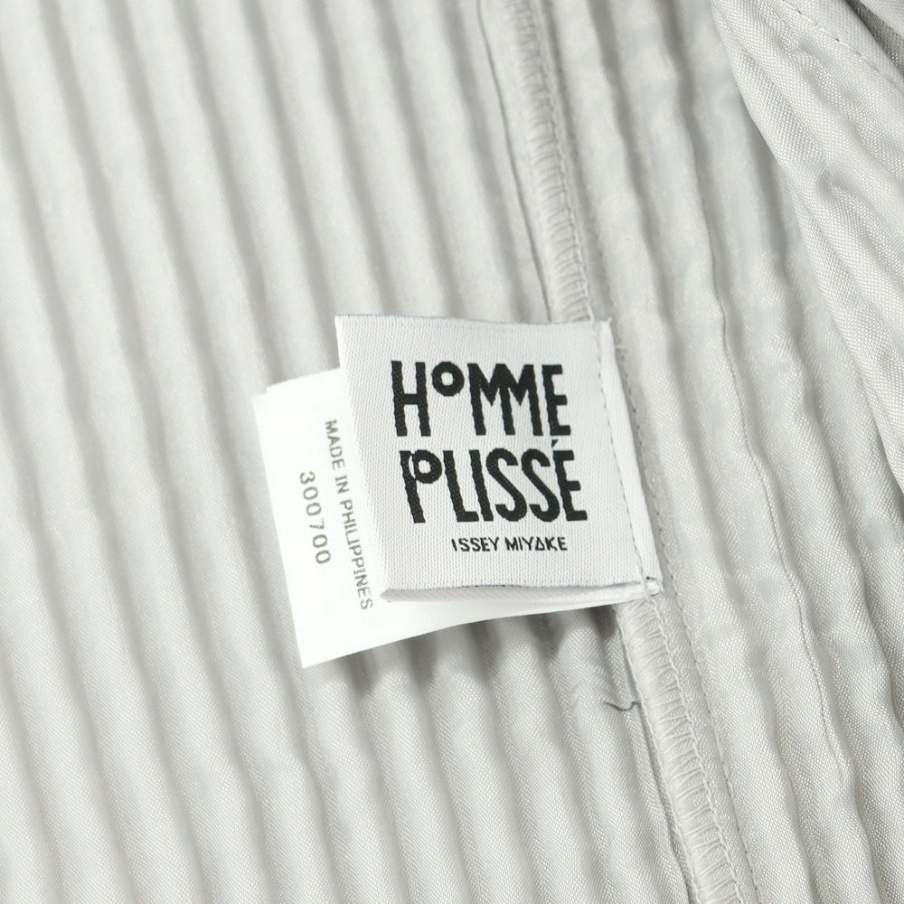 【中古】オム プリッセ イッセイミヤケ HOMME PLISSE ISSEY MIYAKE プリーツ加工 カジュアルジャケット ライトグレー【 1 】【 状態ランクA 】【 メンズ 】
