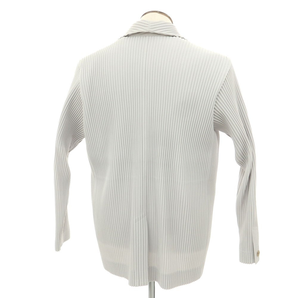 【中古】オム プリッセ イッセイミヤケ HOMME PLISSE ISSEY MIYAKE プリーツ加工 カジュアルジャケット ライトグレー【 3 】【 状態ランクA 】【 メンズ 】