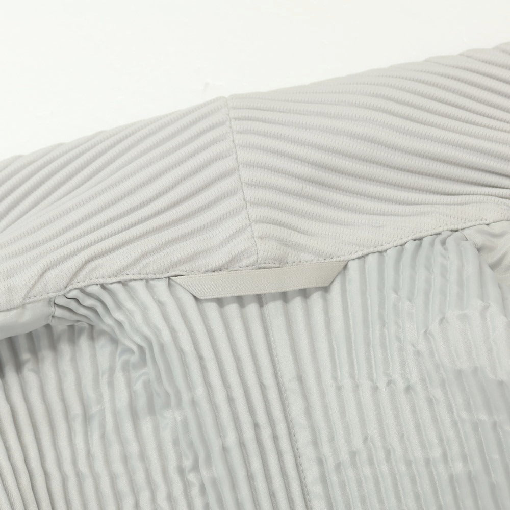 【中古】オム プリッセ イッセイミヤケ HOMME PLISSE ISSEY MIYAKE プリーツ加工 カジュアルジャケット ライトグレー【 3 】【 状態ランクA 】【 メンズ 】