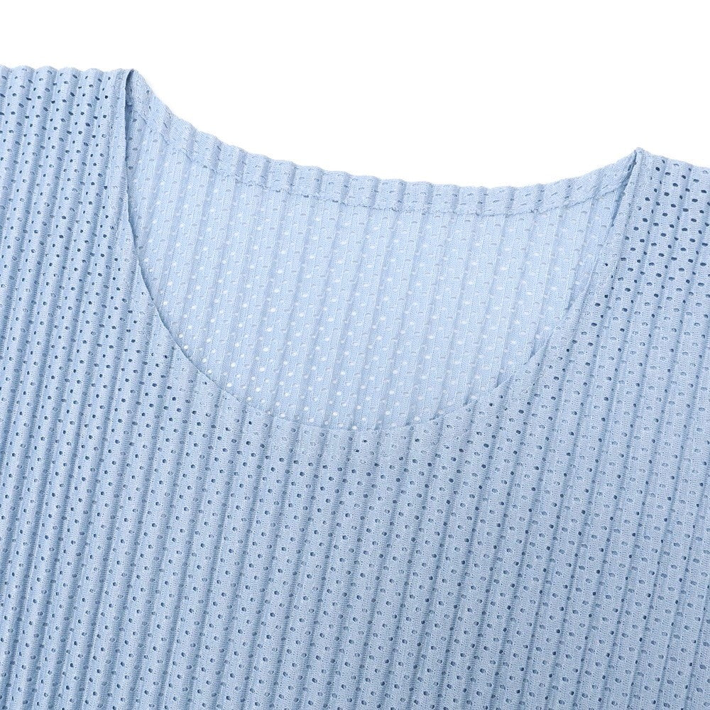 【中古】オム プリッセ イッセイミヤケ HOMME PLISSE ISSEY MIYAKE 2025年春夏 プリーツ 長袖 カットソー ライトブルー【 表記なし(L位) 】【 状態ランクA 】【 メンズ 】