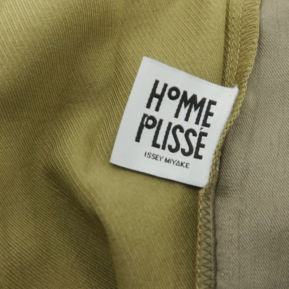 【中古】オム プリッセ イッセイミヤケ HOMME PLISSE ISSEY MIYAKE 2025年春夏 ポリエステル系 プリーツ ストレートパンツ グリーン【 表記なし(L位) 】【 状態ランクA 】【 メンズ 】