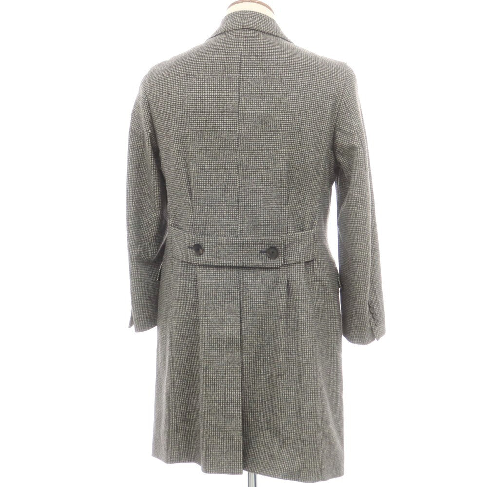 【中古】シップス SHIPS ウールカシミヤ ハウンドトゥース チェスターフィールドコート ブラックxホワイト【 M 】【 状態ランクB 】【 メンズ 】