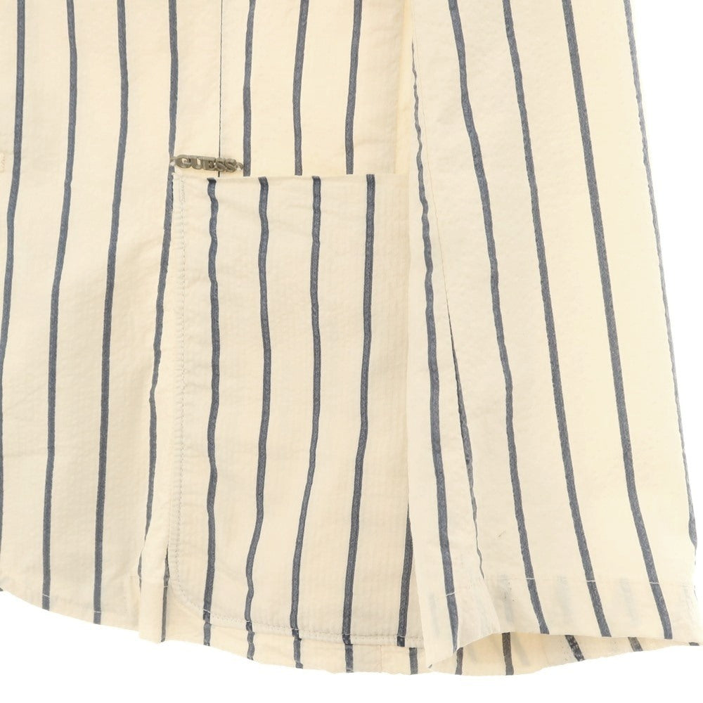【中古】ゲス Guess シアサッカーコットン ストライプ ジャケット ベージュxネイビー【 XS 】【 状態ランクC 】【 メンズ 】