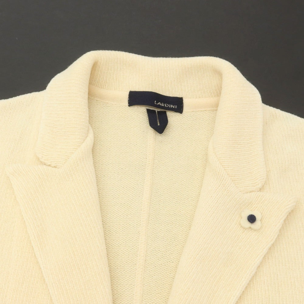 【中古】ラルディーニ LARDINI レーヨンウールコットン 2B ニットジャケット ベージュ【 XS 】【 状態ランクB 】【 メンズ 】