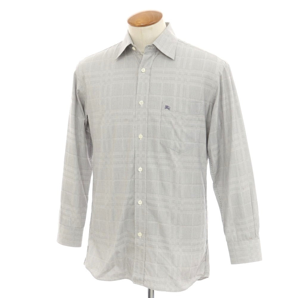 【中古】バーバリーロンドン BURBERRY LONDON コットン チェック レギュラーカラー カジュアルシャツ グレー【 M 】【 状態ランクC 】【 メンズ 】