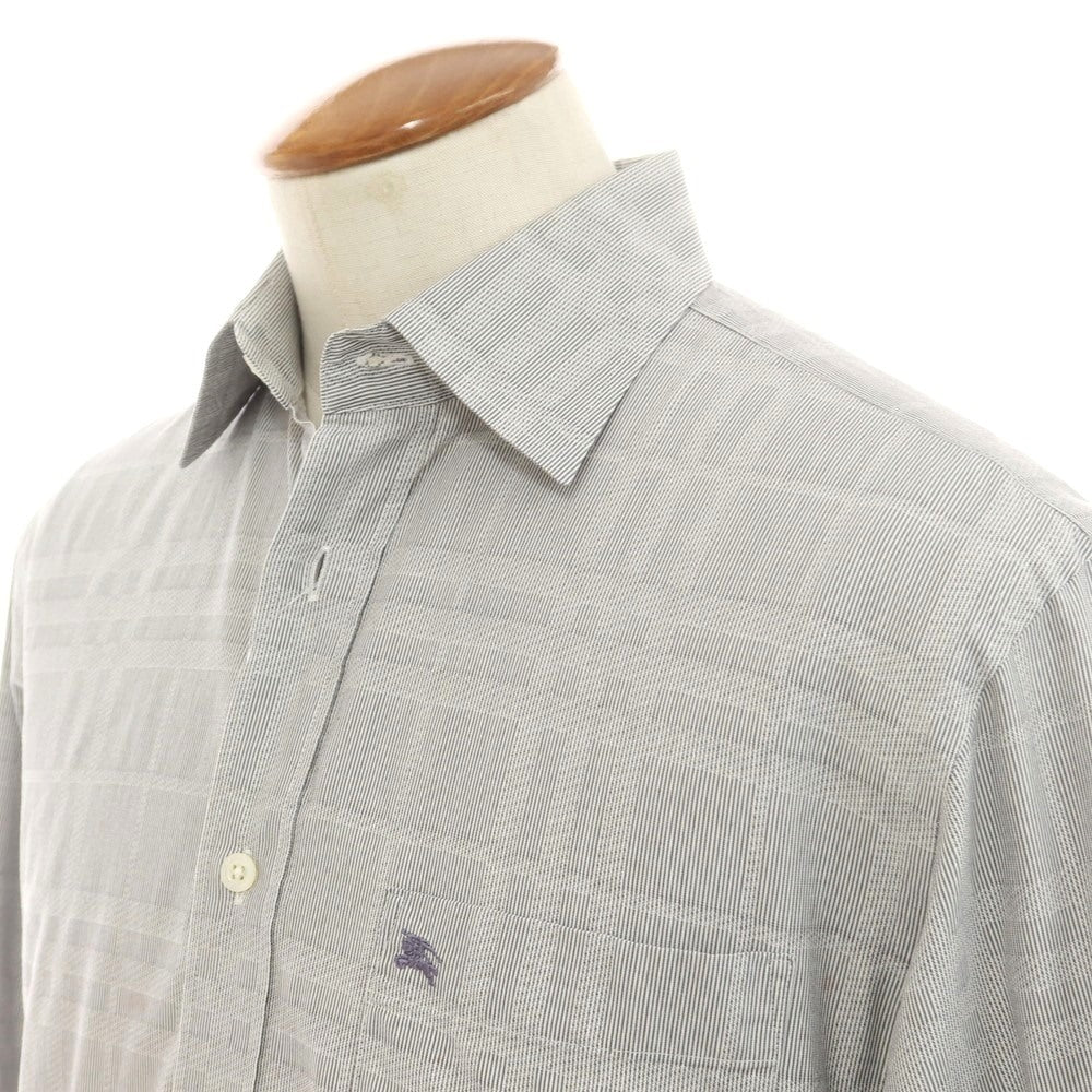 【中古】バーバリーロンドン BURBERRY LONDON コットン チェック レギュラーカラー カジュアルシャツ グレー【 M 】【 状態ランクC 】【 メンズ 】