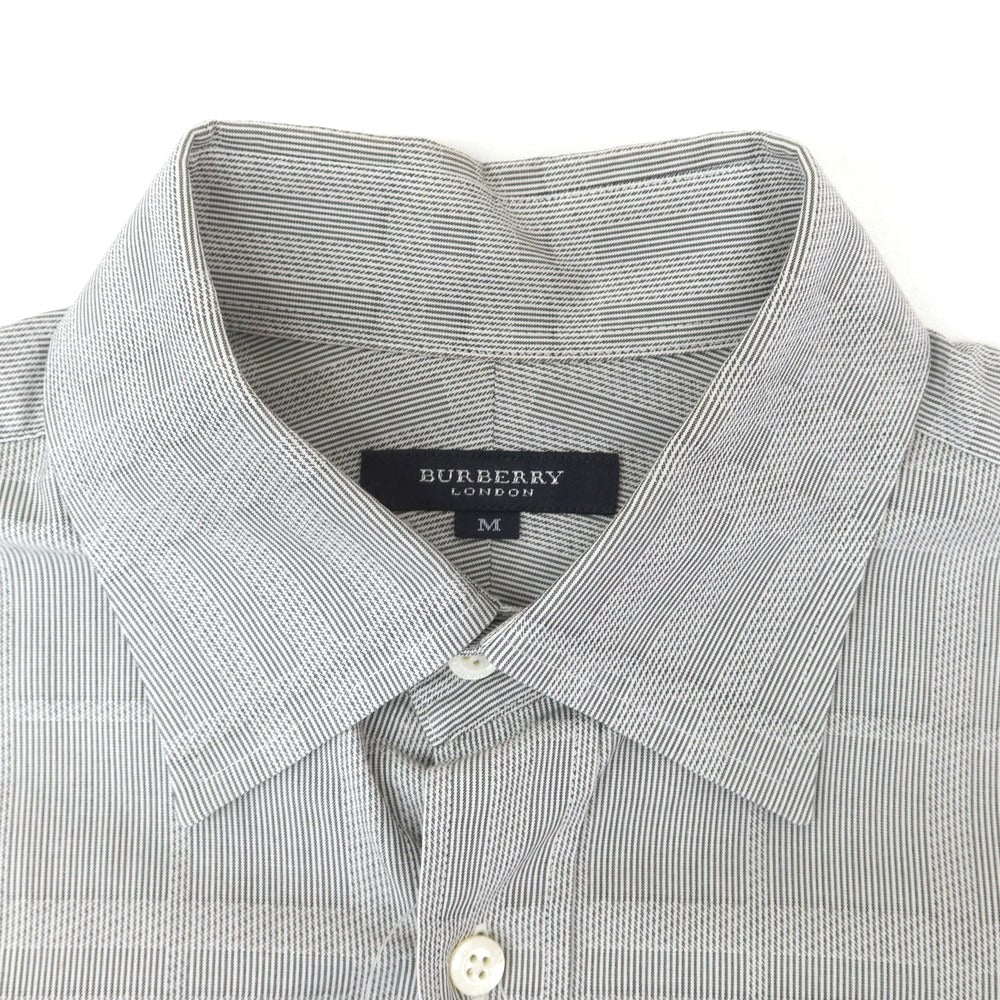 【中古】バーバリーロンドン BURBERRY LONDON コットン チェック レギュラーカラー カジュアルシャツ グレー【 M 】【 状態ランクC 】【 メンズ 】
