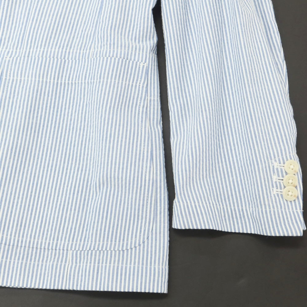 【中古】ポロ ラルフローレン Polo Ralph Lauren シアサッカーコットン ストライプ ジャケット ライトブルーxホワイト【 M 】【 状態ランクB 】【 メンズ 】