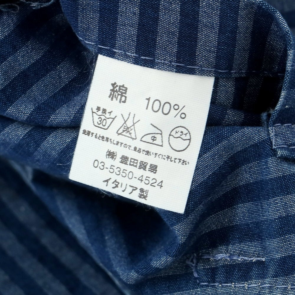 【中古】ジャンネット giannetto シャンブレーコットン ストライプ ジャケット ネイビーxブルー【 50 】【 状態ランクD 】【 メンズ 】