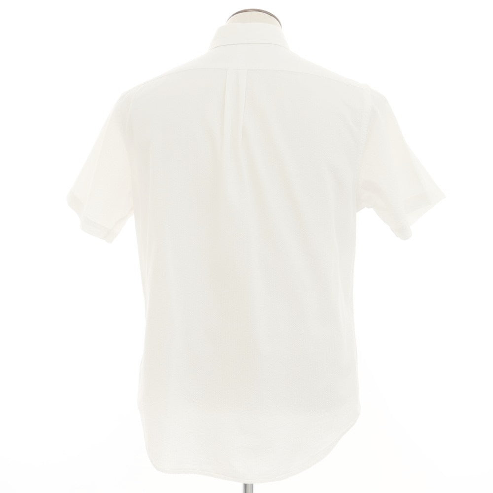 【中古】ラルフローレン RALPH LAUREN コットン シアサッカー ボタンダウン 半袖シャツ ホワイト【 L 】【 状態ランクC 】【 メンズ 】