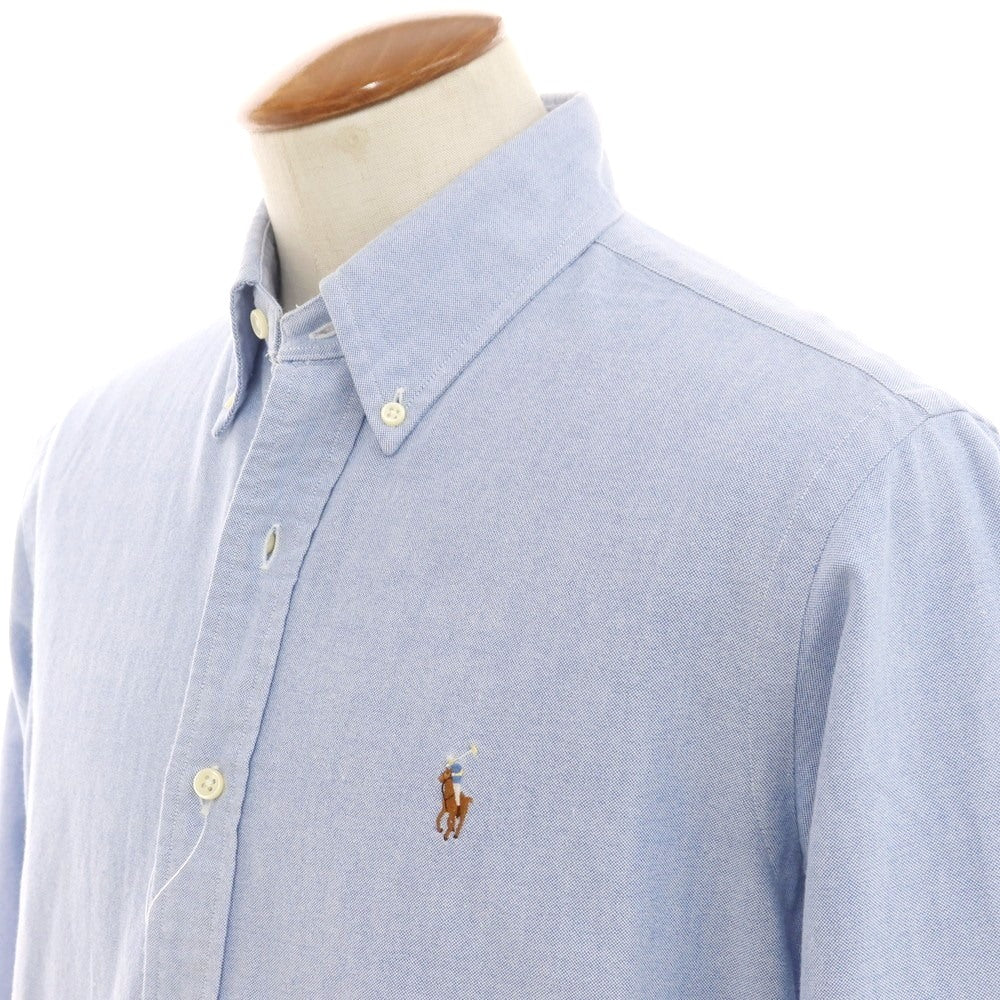 【中古】ラルフローレン RALPH LAUREN コットン オックスフォード ボタンダウン カジュアルシャツ ライトブルー【 M 】【 状態ランクB 】【 メンズ 】