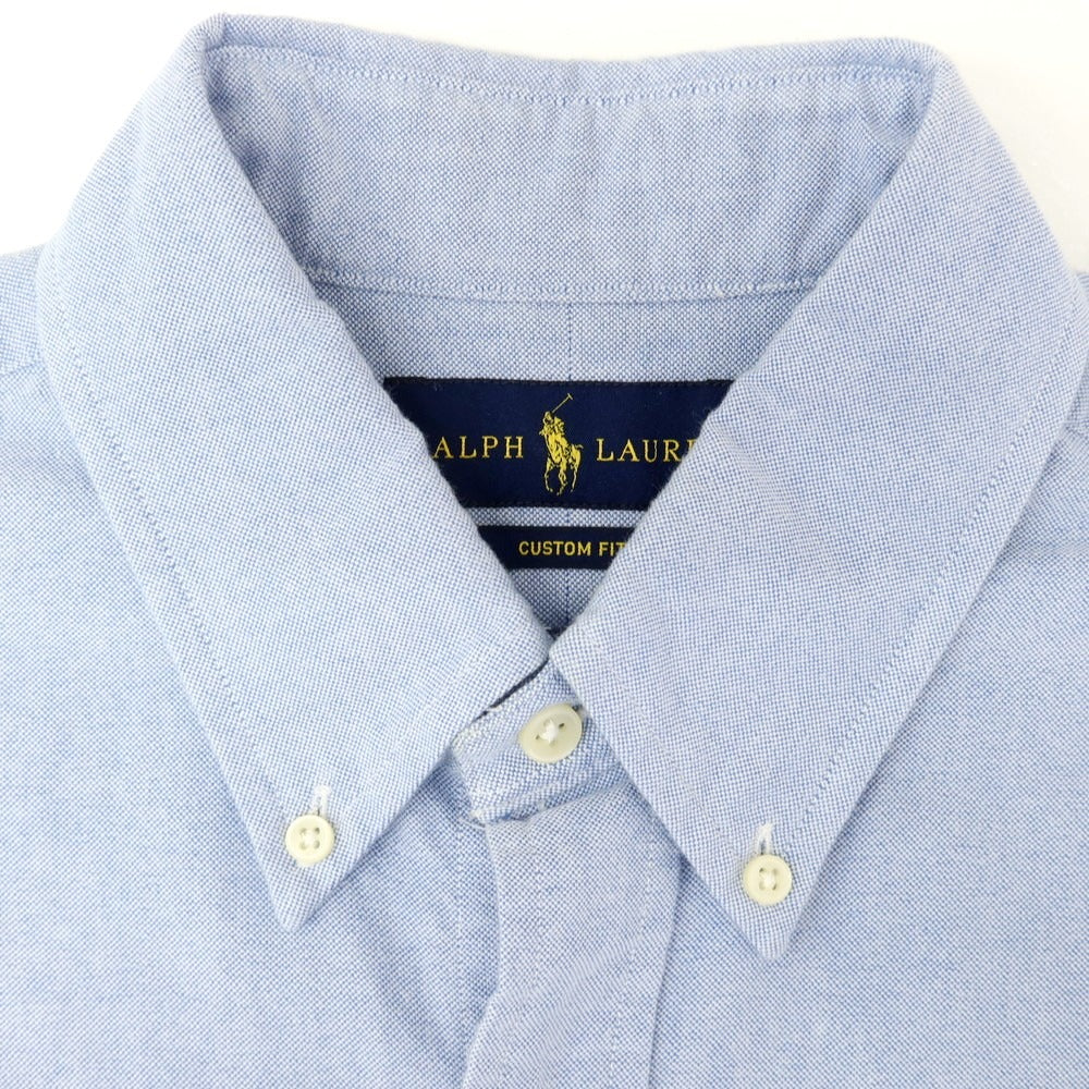【中古】ラルフローレン RALPH LAUREN コットン オックスフォード ボタンダウン カジュアルシャツ ライトブルー【 M 】【 状態ランクB 】【 メンズ 】