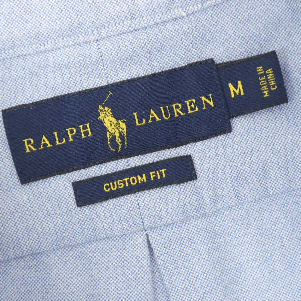 【中古】ラルフローレン RALPH LAUREN コットン オックスフォード ボタンダウン カジュアルシャツ ライトブルー【 M 】【 状態ランクB 】【 メンズ 】