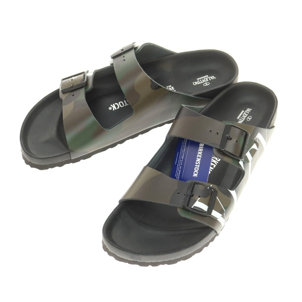 【中古】ヴァレンティノ ガラヴァーニ Valentino Garavani × BIRKENSTOCK アリゾナ カモフラージュ柄 サンダル オリーブxブラック【 45 】【 状態ランクA 】【 メンズ 】