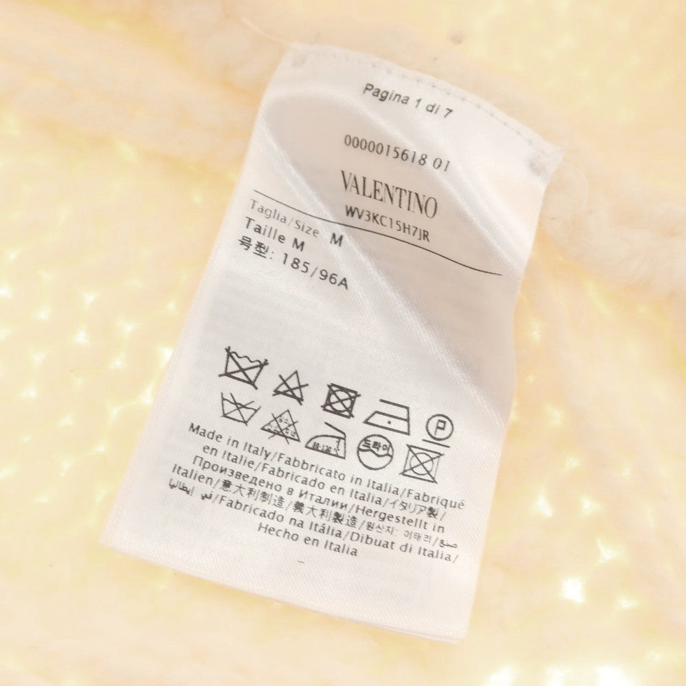 【中古】ヴァレンティノ VALENTINO ローゲージ ウール クルーネック プルオーバーニット オフホワイト【 M 】【 状態ランクB 】【 メンズ 】