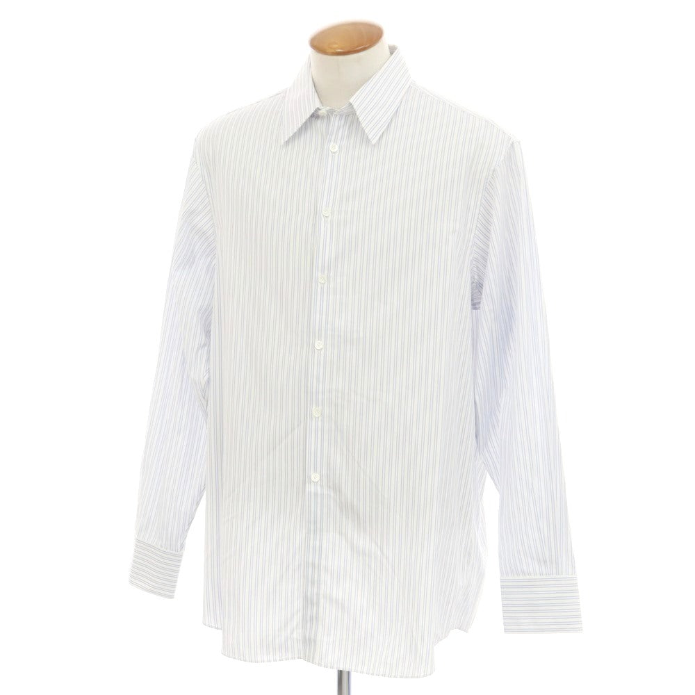 【中古】ヴァレンティノ VALENTINO コットン ストライプ レギュラーカラー カジュアルシャツ ホワイトxブルー【 39 】【 状態ランクA 】【 メンズ 】