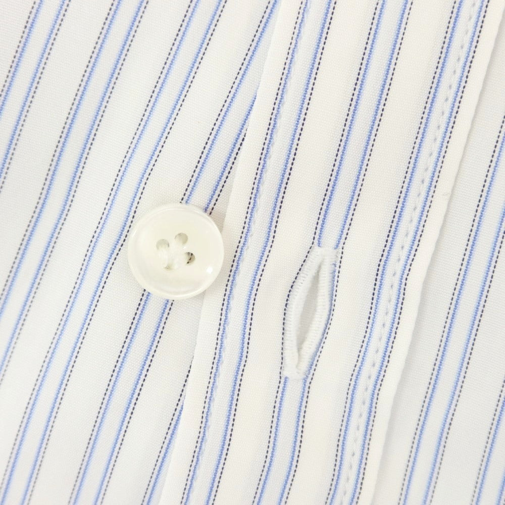 【中古】ヴァレンティノ VALENTINO コットン ストライプ レギュラーカラー カジュアルシャツ ホワイトxブルー【 39 】【 状態ランクA 】【 メンズ 】