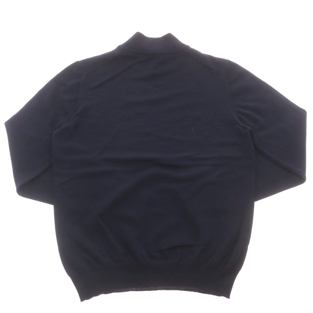 【中古】グランサッソ GRAN SASSO ハイゲージ ウール モックネック プルオーバーニット ネイビー【 48 】【 状態ランクB 】【 メンズ 】