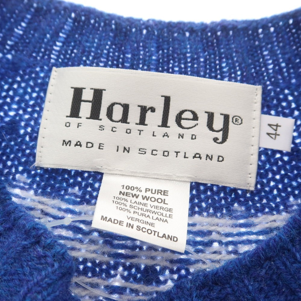 【中古】ハーレー オブ スコットランド HARLEY OF SCOTLAND ウール フェアアイル プルオーバーニット ブルー【 44 】【 状態ランクB 】【 メンズ 】