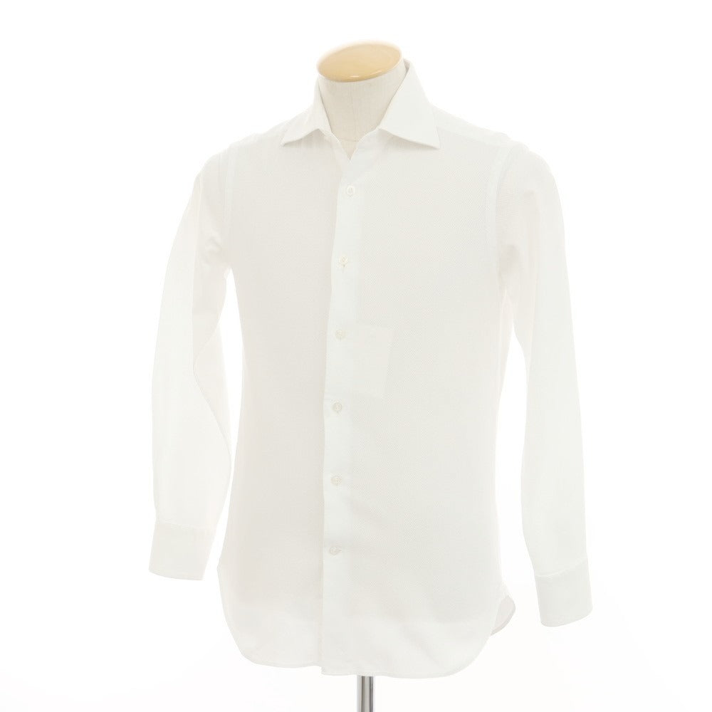 【中古】ビームスエフ BEAMS F コットン ワイドカラー ドレスシャツ ホワイト【 38 】【 状態ランクB 】【 メンズ 】